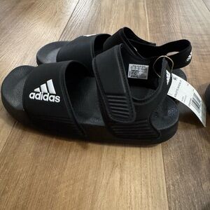 2 Pair- Adidas Adilette Sandals Kids Black Sz 2